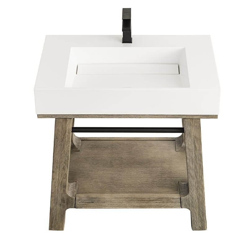 Auburn 31.5" Single Vanity Weathered Timber Top Full View