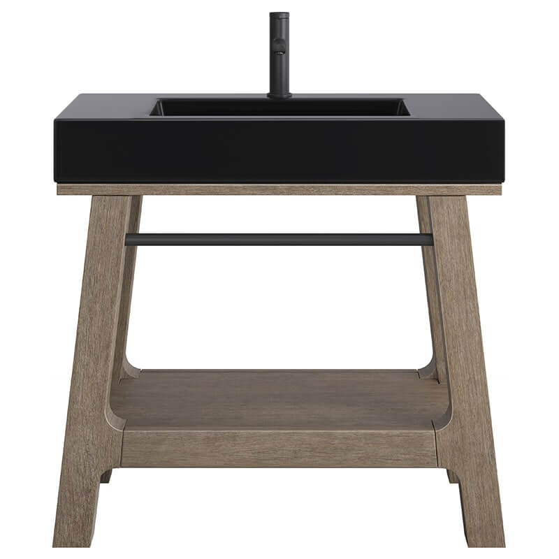 Auburn 36 Inches Single Vanity Weathered Timber Full View in White Background
