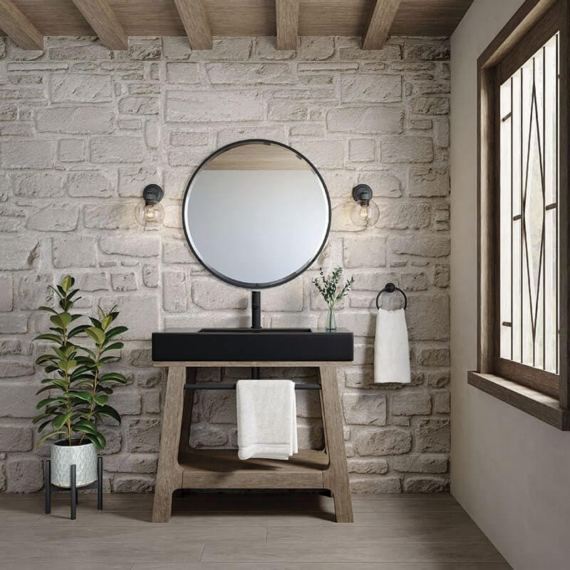 Auburn 36" Single Vanity Weathered Timber Front Full View