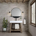 Auburn 36" Single Vanity Weathered Timber Glossy White Mineral Composite Stone Top Front View