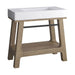 Auburn 36" Single Vanity Weathered Timber Glossy White Mineral Composite Stone Top Side View