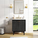Avanity Adele 30 inch Single Sink Bathroom Vanity Black Oak in Calacatta Quartz Front View