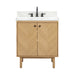 Avanity Adele 30 inch Single Sink Bathroom Vanity Natural Oak in Calacatta Quartz Top Front View
