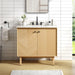 Avanity Adele 36 inch Single Sink Bathroom Vanity Natural Oak in Calacatta Quartz Front View