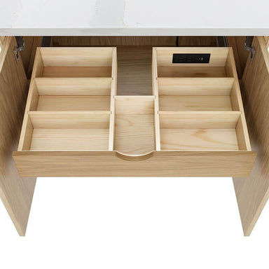 Avanity Adele 36 Single Sink Bathroom Vanity Natural Oak Cabinet Only Adjustable Divider