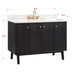 Avanity Adele 48 inch Single Sink Bathroom Vanity Black Oak in Calacatta Quartz Corner View