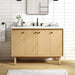 Avanity Adele 48 inch Single Sink Bathroom Vanity Natural Oak in Calacatta Quartz Front View