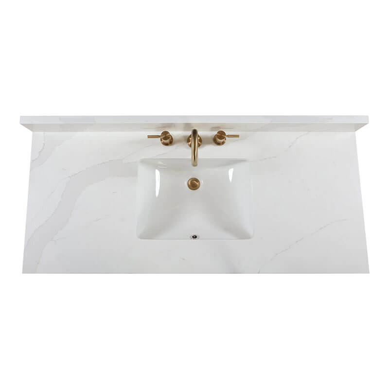 Avanity Adele 48 Single Sink Bathroom Vanity Black Oak in Calacatta Quartz