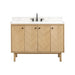 Avanity Adele 48 Single Sink Bathroom Vanity Natural Oak in Calacatta Quartz Front View