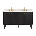 Avanity Adele 60 Double Sink Bathroom Vanity Black Oak in Calacatta Quartz Front View
