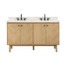 Avanity Adele 60 Double Sink Bathroom Vanity Natural Oak in Calacatta Quartz Front View