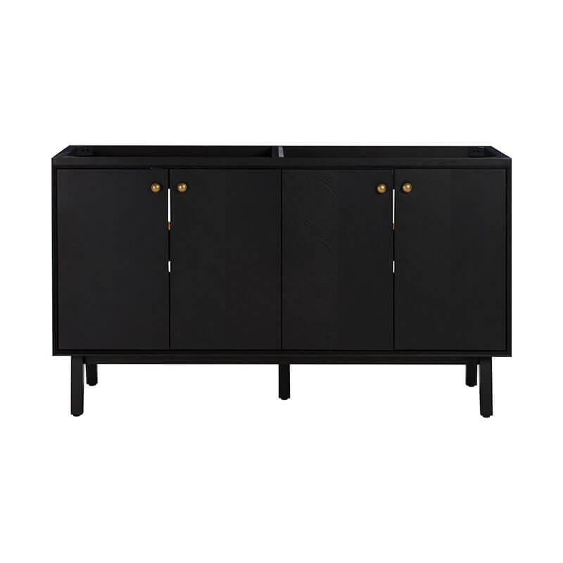 Avanity Adele 60 inch Double Sink Bathroom Vanity Black Oak Cabinet Only