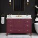 Avanity Alana 48 Inch Single Vanity Burgundy Red in Alluring Quartz Front View