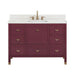 Avanity Alana 48 Single Vanity Burgundy Red in Alluring Quartz Front View