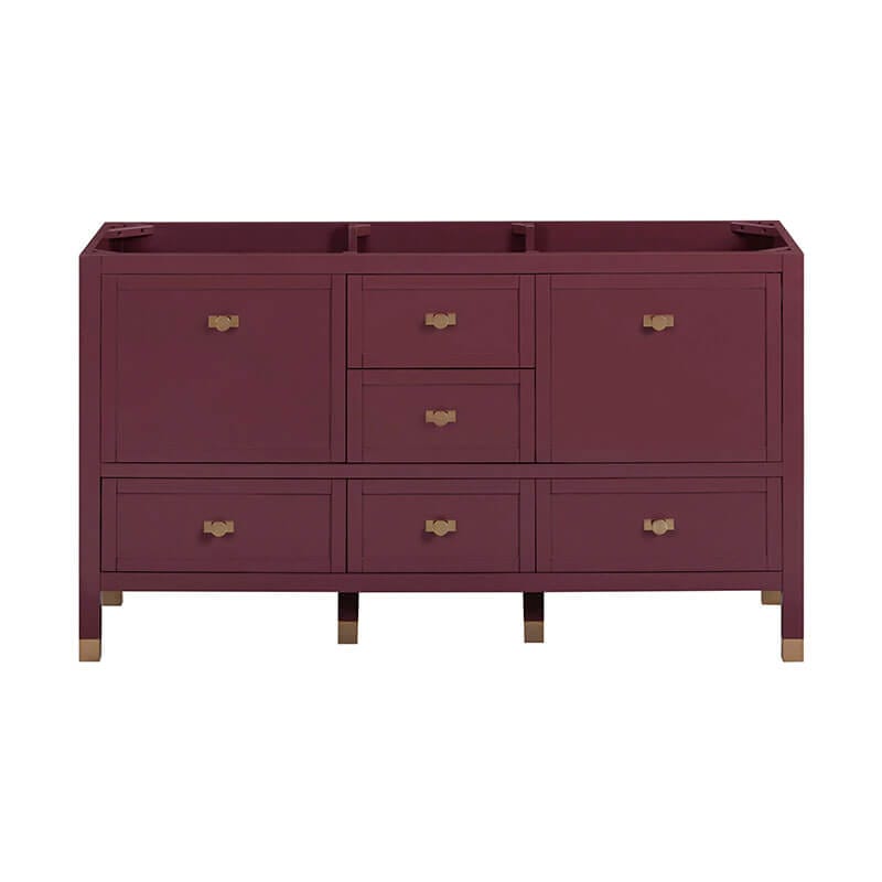 Avanity Alana 60 inch Double Vanity Burgundy Red Cabinet Only