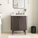Avanity Blakely 30 inch Single Sink Bathroom Vanity Brown Oak in Calacatta Quartz Front View