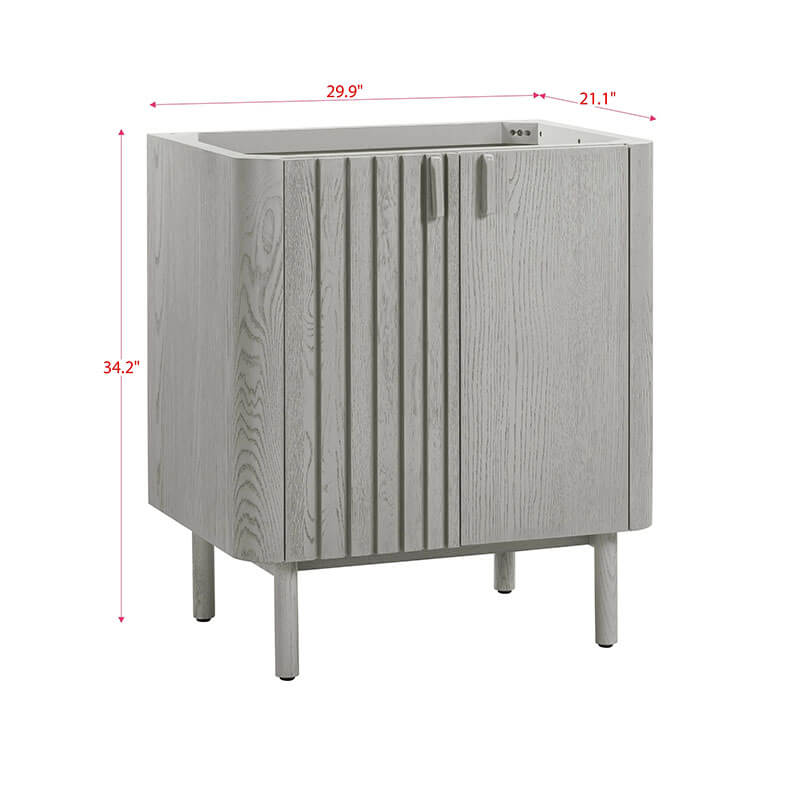 Avanity Blakely 30 Single Sink Bathroom Vanity Gray Oak Cabinet Only Corner View