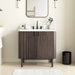 Avanity Blakely 36 inch Single Sink Bathroom Vanity Brown Oak in Calacatta Quartz Front View