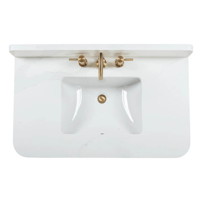 Avanity Blakely 36 inch Single Sink Bathroom Vanity Gray Oak in Calacatta Quartz