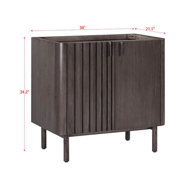 Avanity Blakely 36 Single Sink Bathroom Vanity Brown Oak Cabinet Only Corner View