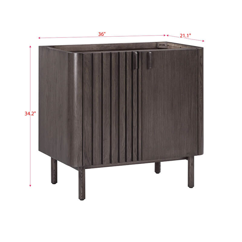 Avanity Blakely 36 Single Sink Bathroom Vanity Brown Oak Cabinet Only Corner View