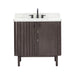Avanity Blakely 36 Single Sink Bathroom Vanity Brown Oak in Calacatta Quartz Front View