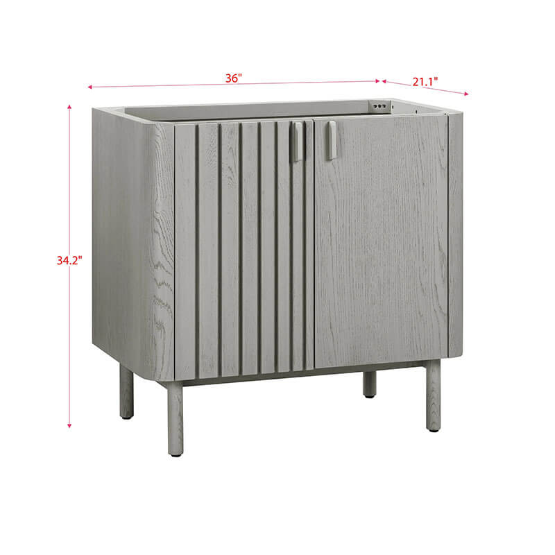 Avanity Blakely 36 Single Sink Bathroom Vanity Gray Oak Cabinet Only Corner View