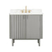 Avanity Blakely 36 Single Sink Bathroom Vanity Gray Oak in Calacatta Quartz Front View