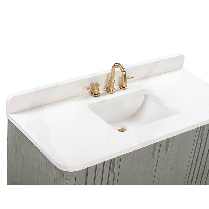 Avanity Blakely 48 inch Single Sink Bathroom Vanity Gray Oak in Calacatta Quartz