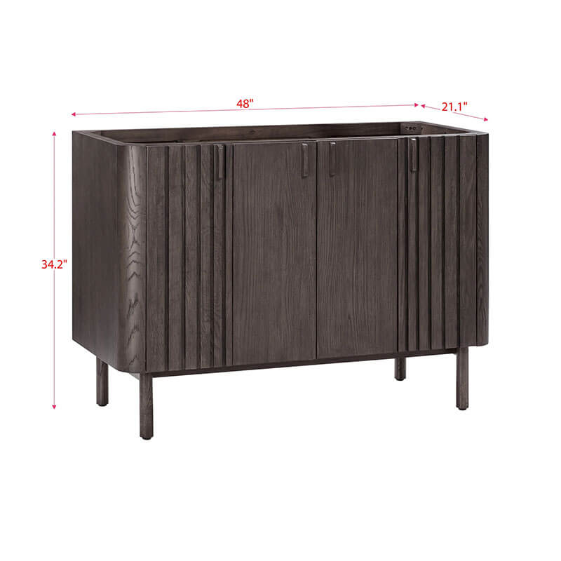 Avanity Blakely 48 Single Sink Bathroom Vanity Brown Oak Cabinet Only Corner View