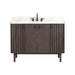 Avanity Blakely 48 Single Sink Bathroom Vanity Brown Oak in Calacatta Quartz Front View