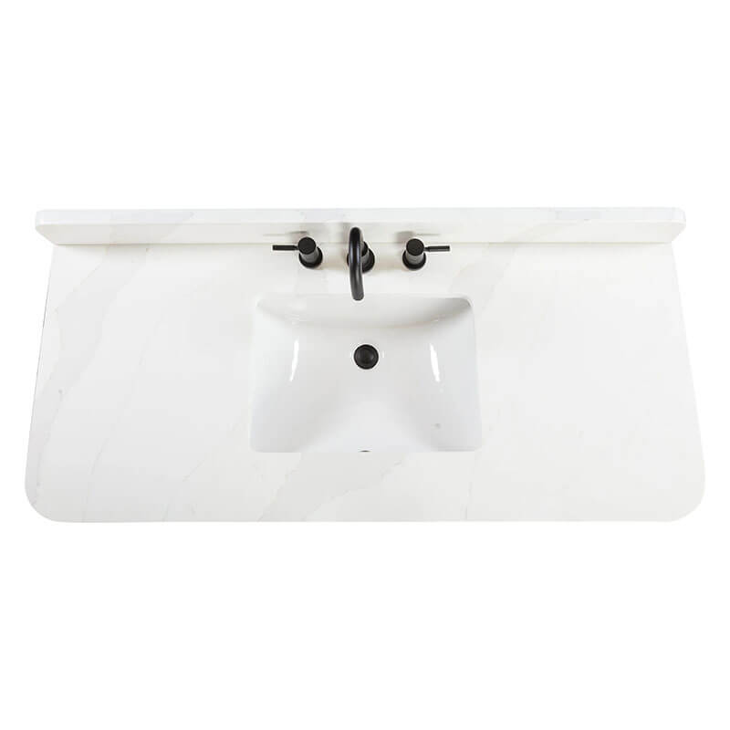 Avanity Blakely 48 Single Sink Bathroom Vanity Brown Oak in Calacatta Quartz