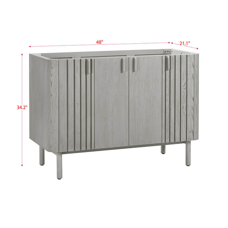 Avanity Blakely 48 Single Sink Bathroom Vanity Gray Oak Cabinet Only Corner View