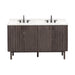 Avanity Blakely 60 Double Sink Bathroom Vanity Brown Oak in Calacatta Quartz Front View