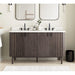 Avanity Blakely 60 inch Double Sink Bathroom Vanity Brown Oak in Calacatta Quartz Front View