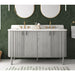 Avanity Blakely 60 inch Double Sink Bathroom Vanity Gray Oak in Calacatta Quartz Front View