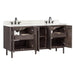 Avanity Blakely 72 Double Sink Bathroom Vanity Brown Oak in Calacatta Quartz Open Drawer