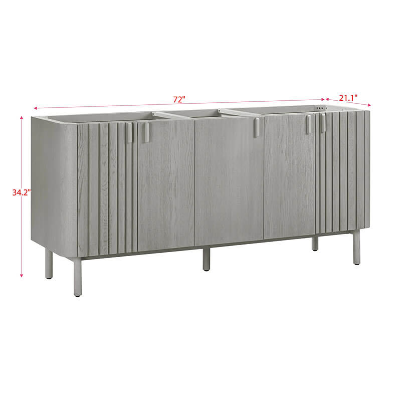 Avanity Blakely 72 Double Sink Bathroom Vanity Gray Oak Cabinet Only Corner View