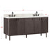Avanity Blakely 72 inch Double Sink Bathroom Vanity Brown Oak in Calacatta Quartz Corner View