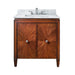 Avanity Brentwood 25 inch Single Sink Bathroom Vanity New Walnut in Carrara White Marble Front View