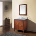 Avanity Brentwood 25 Single Sink Bathroom Vanity New Walnut in Carrara White Marble Corner View