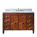 Avanity Brentwood 49 Single Sink Bathroom Vanity New Walnut in Carrara White Marble Front View