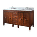 Avanity Brentwood 61 Double Sink Bathroom Vanity New Walnut in Carrara White Marble