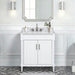 Avanity Bristol 30 inch Single Sink Bathroom Vanity in Carrara White Marble Front View