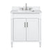 Avanity Bristol 30 Single Sink Bathroom Vanity White in Cala White Engineered Stone Front View