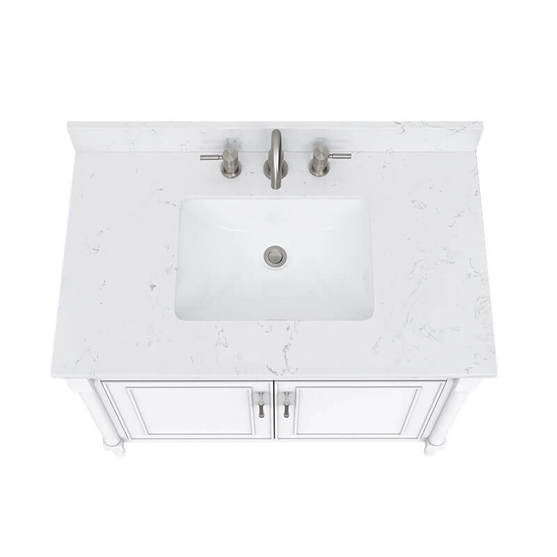 Avanity Bristol 36 inch Single Sink Bathroom Vanity in Cala White Engineered Stone