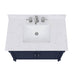 Avanity Bristol 36 inch Single Sink Bathroom Vanity Navy Blue in Cala White Engineered Stone
