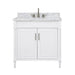Avanity Bristol 36 Single Sink Bathroom Vanity White in Cala White Engineered Stone Front View