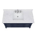 Avanity Bristol 48 inch Single Sink Bathroom Vanity Navy Blue in Cala White Engineered Stone