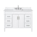 Avanity Bristol 48 Single Sink Bathroom Vanity Navy White in Cala White Engineered Stone Front View